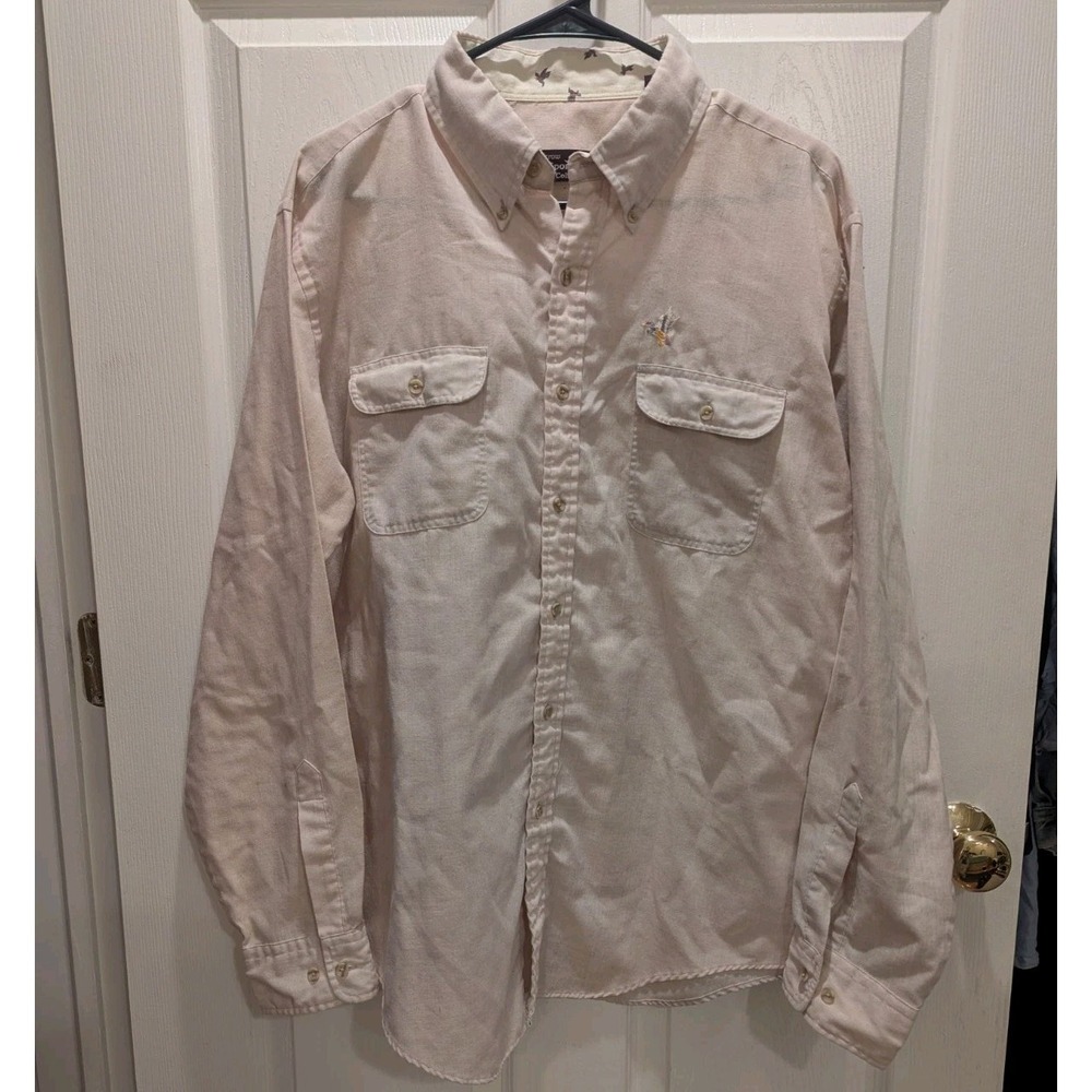 Cottagecore Grandpa Core Vintage‎ Arrow Sportsman Duck Embroidered Button Up XL